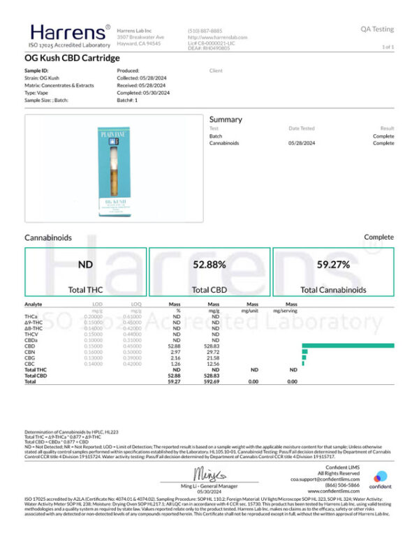 CBD OG Kush Cartridge